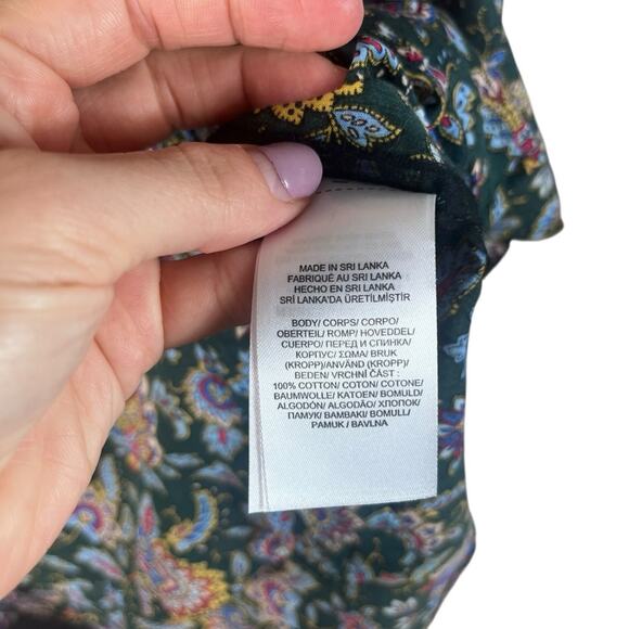 Lauren Ralph Lauren Paisley Button Down Shirt Cotton Western Boho Luxury Large - Picture 4 of 6